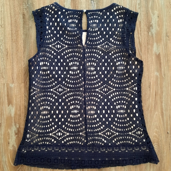 DEX Navy Lace Shirt - Picture 2 of 7